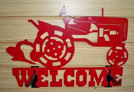 Red Tractor Welcome Sign