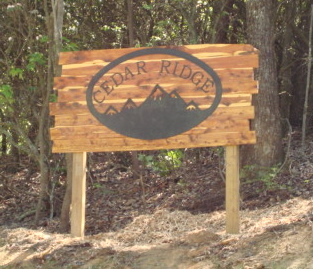 Cedar Ridge Subdivision Sign